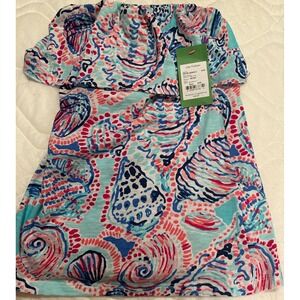 Lilly Pulitzer Wiley Tube Top‎ XXS Shell Me About It Strapless Ruffle NWT